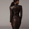 Fashion O Neck Sexy Long Sleeve Sequins Celebrity Club Dress - Image 5