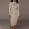 Fashion O Neck Sexy Long Sleeve Sequins Celebrity Club Dress - Image 4