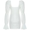 Fashion Runway Sexy Long Sleeve Slash Neck Mini Party Dress - Image 6