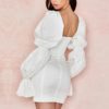 Fashion Runway Sexy Long Sleeve Slash Neck Mini Party Dress - Image 4