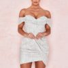 Fashion Sexy Off-Shoulder Dow Folds Evening Party Dress - Image 3