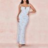 Fashion Sexy Spaghetti Strap Folral Runway Party Dress - Image 4