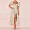 Fashion Strapless Sexy Floral Club Celebrity Midi Dresses - Image 2