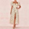 Fashion Strapless Sexy Floral Club Celebrity Midi Dresses - Image 3