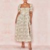 Fashion Strapless Sexy Floral Club Celebrity Midi Dresses - Image 4
