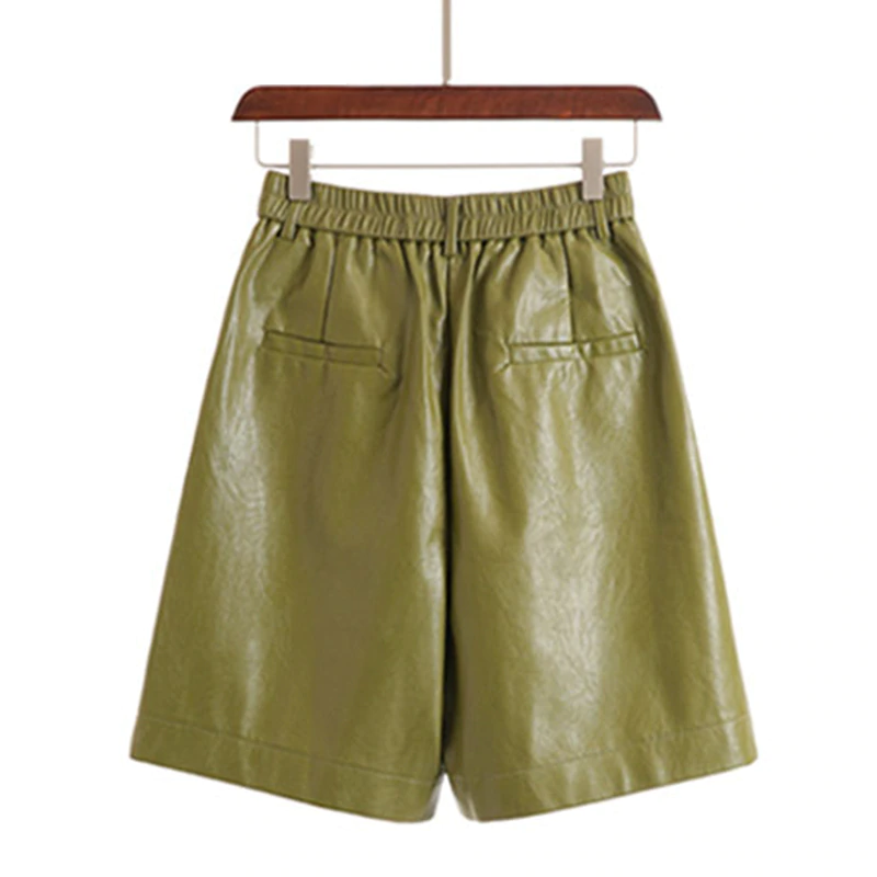 Fashionable loose leather shorts - Image 8