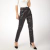 Faux Leather High Waist Pants With Belt - Image 2
