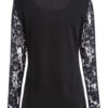 Halloween Tees Printed Lace Jewel Neck Polyester Shirt - Image 5