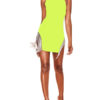 High Collar Fringe Sleeveless Polyester Irregular Split Sexy Dress - Image 2