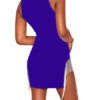 High Collar Fringe Sleeveless Polyester Irregular Split Sexy Dress - Image 8