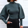High collar Lantern Sleeve loose sweater
