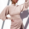 High collar Lantern Sleeve loose sweater - Image 2