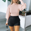 High collar Lantern Sleeve loose sweater - Image 5