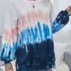 Hoodie Long Sleeves Printed Polyester Cotton Blend Tie Dye Hooded Sweatshirt
