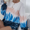Hoodie Long Sleeves Printed Polyester Cotton Blend Tie Dye Hooded Sweatshirt - Image 3