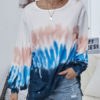 Hoodie Long Sleeves Printed Polyester Cotton Blend Tie Dye Hooded Sweatshirt - Image 4