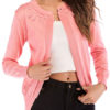 Jewel Neck Long Sleeve Studded Short Sweaters Cardigan