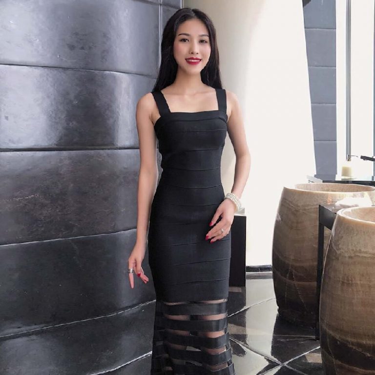 Lace Sexy Spaghetti Strap Hollow Out Club Bandage Dress