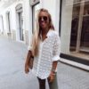 Long Sleeve Polka Dot Embroidery Blouse - Image 2