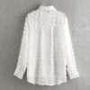 Long Sleeve Polka Dot Embroidery Blouse - Image 5