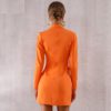 Long Sleeve Solid Deep V-Neck Double Breasted Coat - Image 6