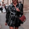 Long Sleeve Tie Belt Waist Streetwear Coats