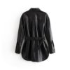 Long Sleeve Tie Belt Waist Streetwear Coats - Image 6