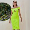 Off Shoulder Sexy Hollow Out Club Celebrity Party Dress Vestidos - Image 3