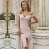 Off Shoulder Sexy Celebrity Party Bodycon Club Dress - Image 2