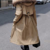 Parka Fur Hooded Long Sleeve Drawstring Maxi Coat - Image 9