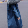 Parka Fur Hooded Long Sleeve Drawstring Maxi Coat - Image 8
