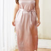 Plus Size Sleepwear Polyester Straps Neck Sleeveless Lace Split Pajama - Image 2