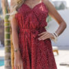 Polka Dot Straps Neck Sleeveless Polyester Straight Jumpsuit - Image 2