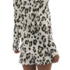 Polyester Leopard Print Casual Long Sleeves Jewel Neck Top With Shorts - Image 5