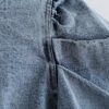 Puff Sleeve Vintage O Neck Pleated Short Blouse - Image 4