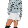 Pullover Leopard Print Off-The-Shoulder Long Sleeves High Low Sweaters - Image 3