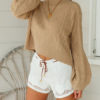 Pullovers High Collar Long Sleeves Crop Top Sweaters