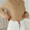 Pullovers High Collar Long Sleeves Crop Top Sweaters - Image 4