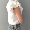 Pullovers Jewel Neck Short Sleeve Ruffles Sweaters - Image 4