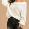 Pullovers Off-The-Shoulder Long Sleeve Sweaters