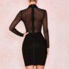 Sexy Long Sleeve Mesh Evening Party Bodycon Bandage Dress - Image 6