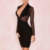 Sexy Long Sleeve Mesh Evening Party Bodycon Bandage Dress - Image 5