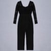 Sexy Long Sleeve V Neck Lace Bandage Jumpsuit - Image 3
