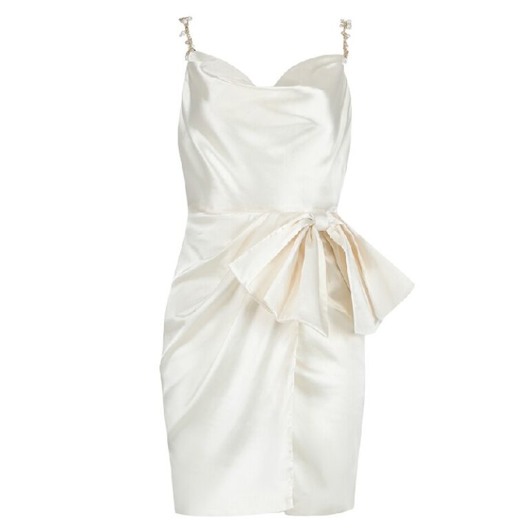 Sexy Pearl Spaghetti Strap Draped Mini Party Bodycon Dress - Image 5