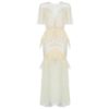 Sexy Runway Lace Hollow Out Short Sleeve Party Long Dress - Image 4