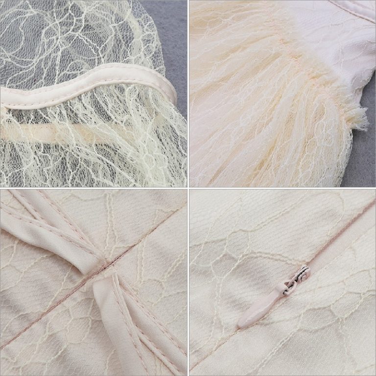 Sexy Runway Lace Hollow Out Short Sleeve Party Long Dress - Image 6