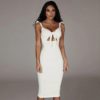 Sexy Runway Spaghetti Strap Hollow Out Vestidos Bandage Dress - Image 4