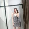 Sexy Spaghetti Strap Patchwork Mini Dress