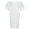 Sexy Strapless Button Evening Party Vestidos Bodycon Dress - Image 4