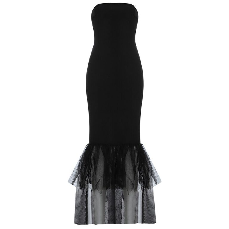 Sexy Strapless Elegant Patchwork Bodycon Backless Party Dress - Image 2